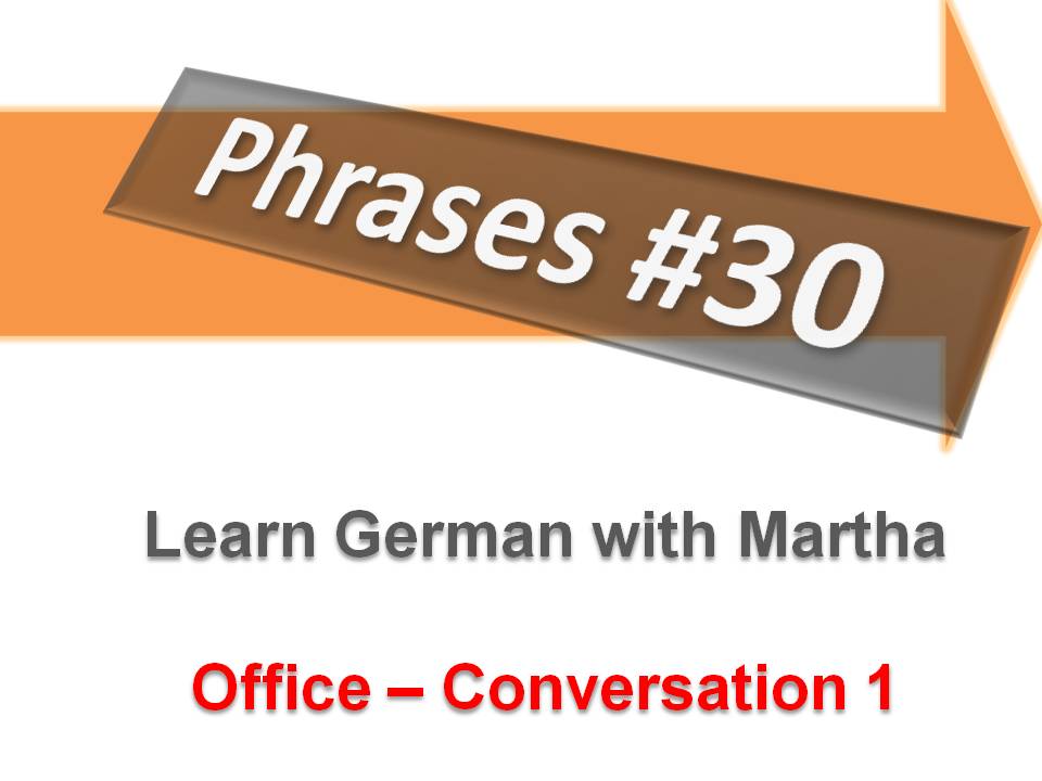 Pr�sentation - 30. Office - Conversation 1 - Deckblatt