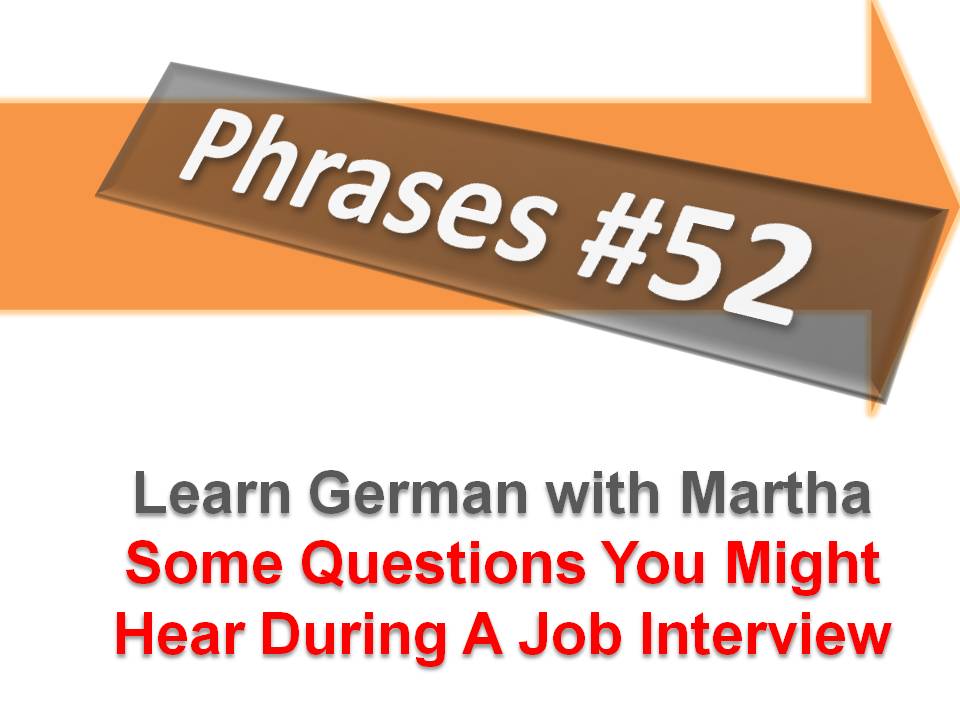 Pr�sentation - 52. Job Interview - Deckblatt